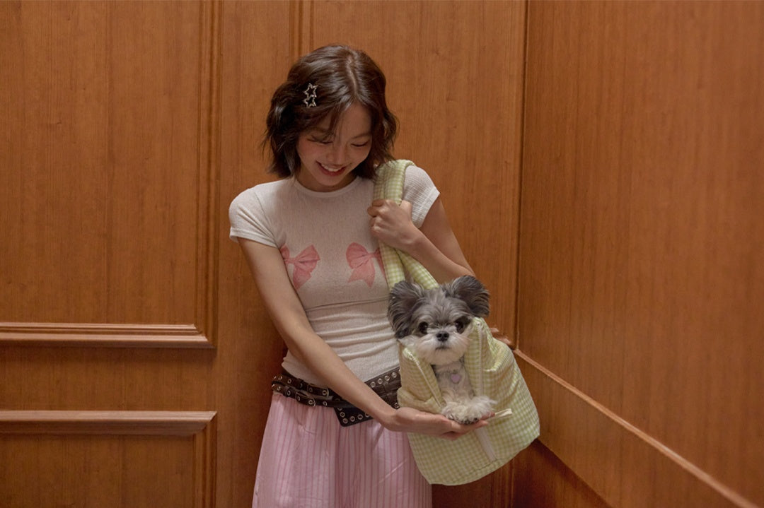 WIDE BAG - PLAID GREEN