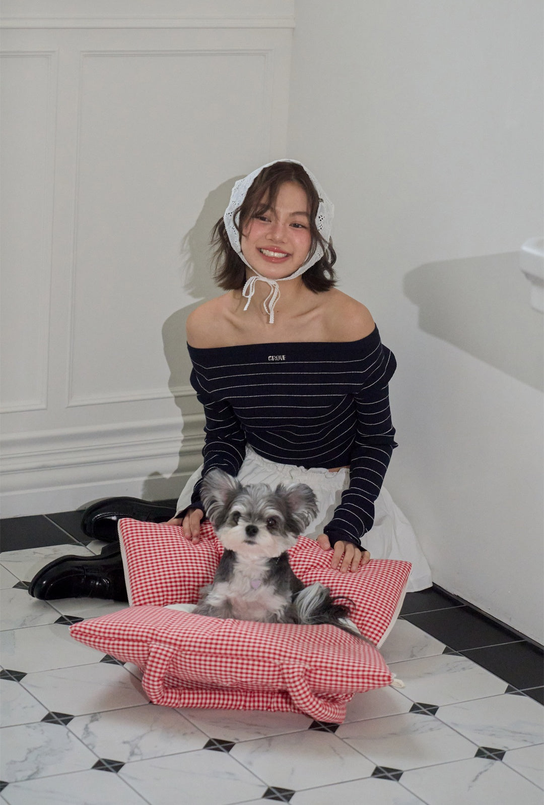 WIDE BAG - PLAID RED