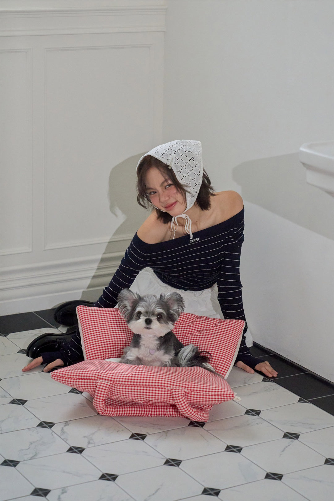 WIDE BAG - PLAID RED