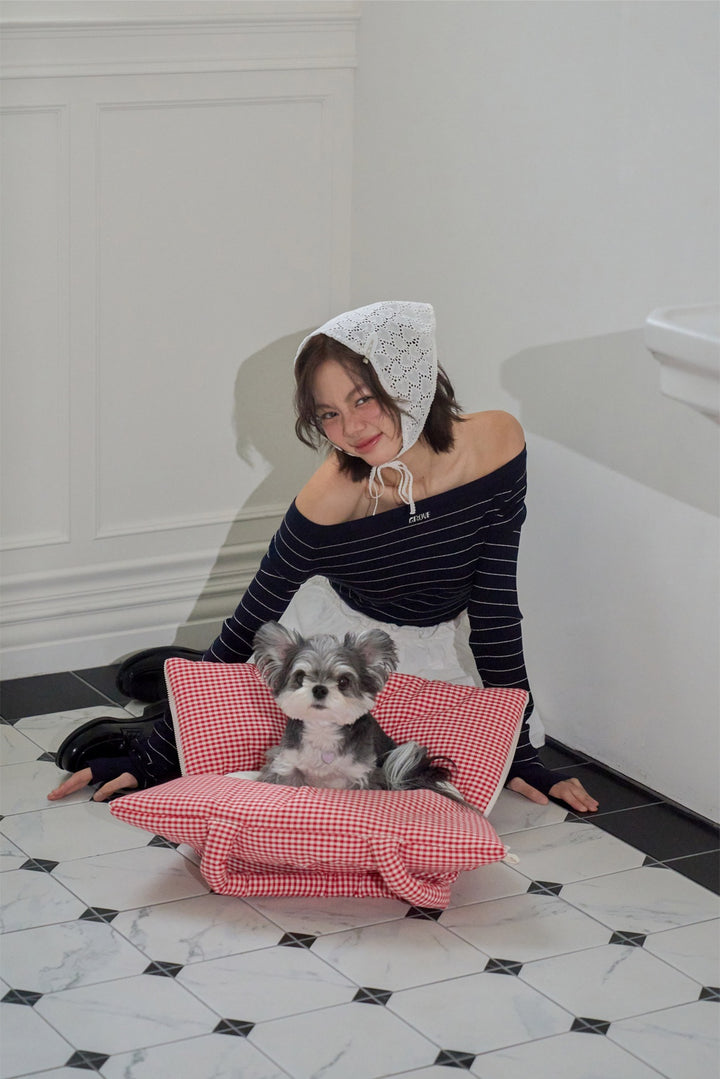 WIDE BAG - PLAID RED