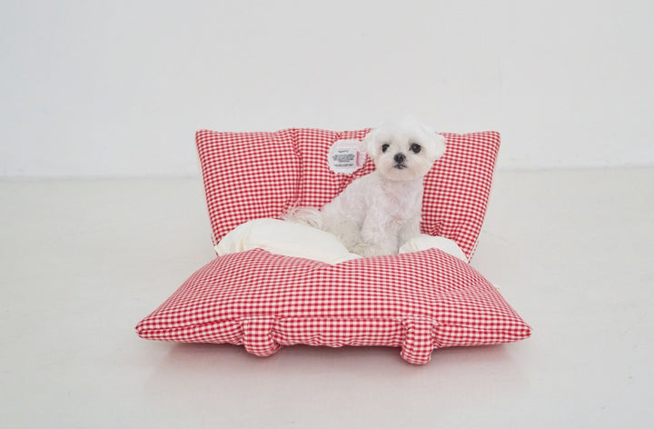 WIDE BAG - PLAID RED