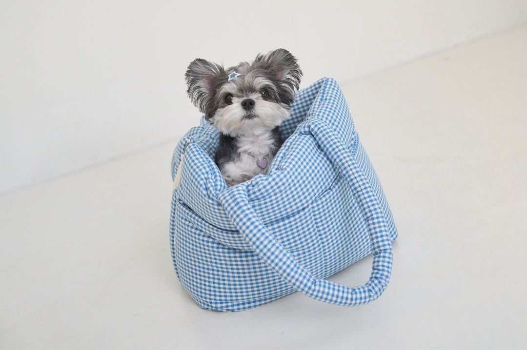 ＆LEI】WIDE BAG - PLAID BLUE