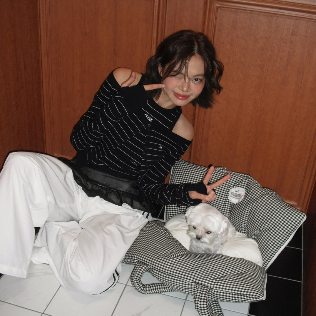 WIDE BAG - PLAID RED