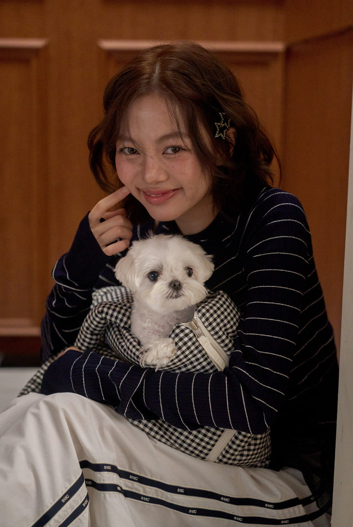 WIDE BAG - PLAID BLACK