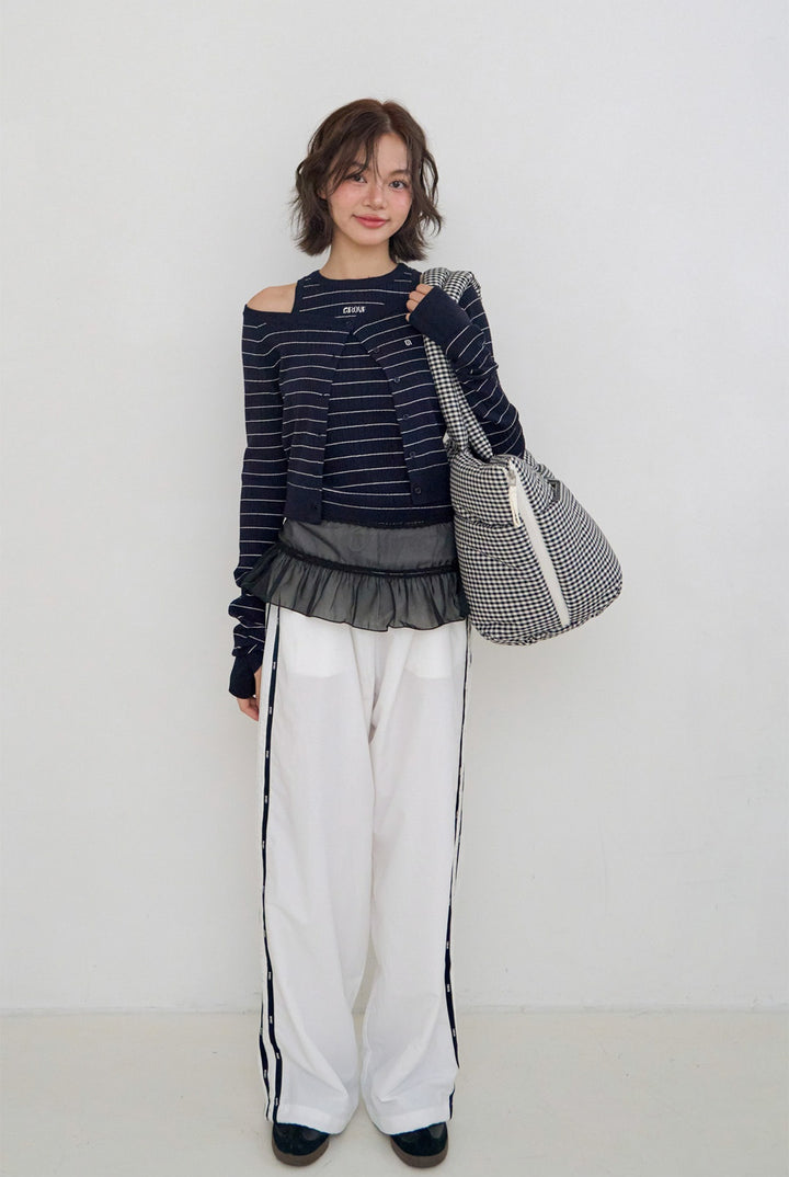 WIDE BAG - PLAID BLACK