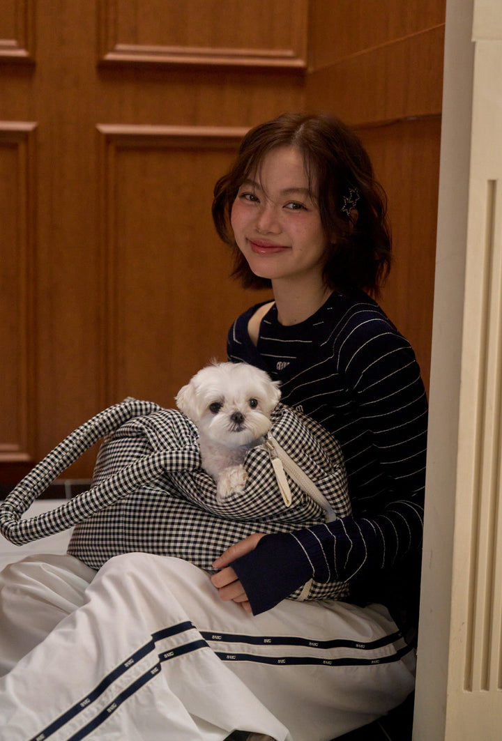 WIDE BAG - PLAID BLACK