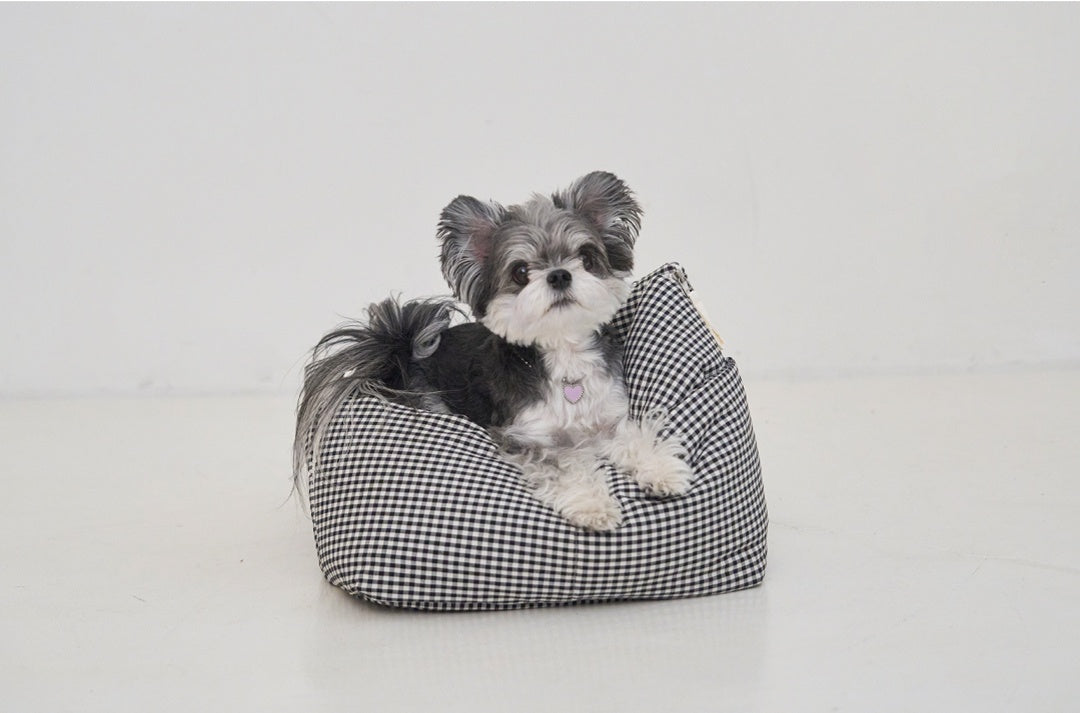 WIDE BAG - PLAID BLACK