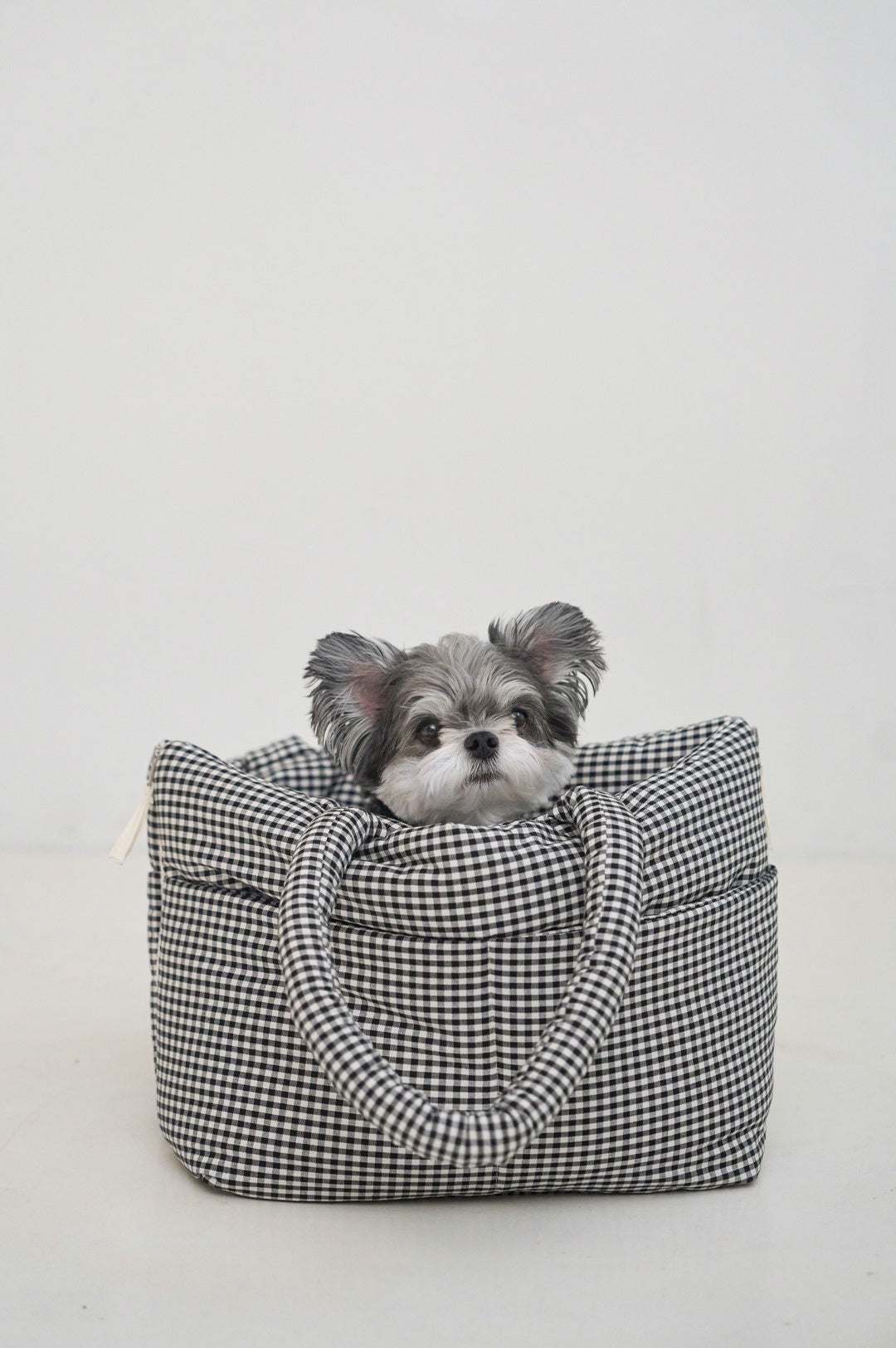 WIDE BAG - PLAID BLACK