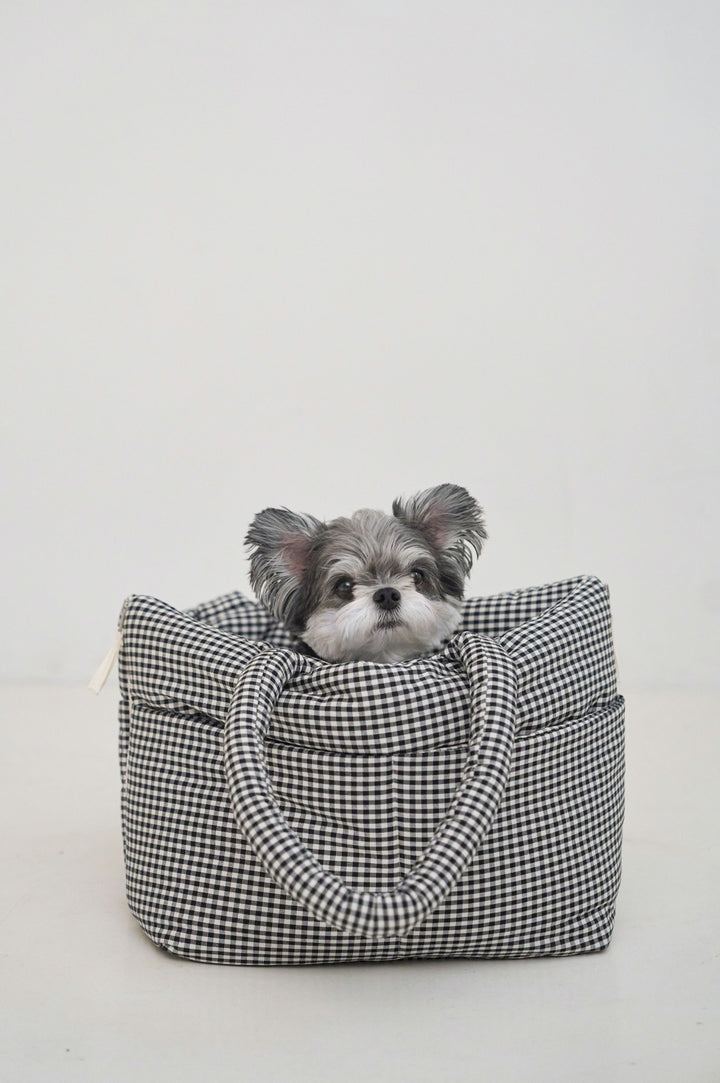 WIDE BAG - PLAID BLACK