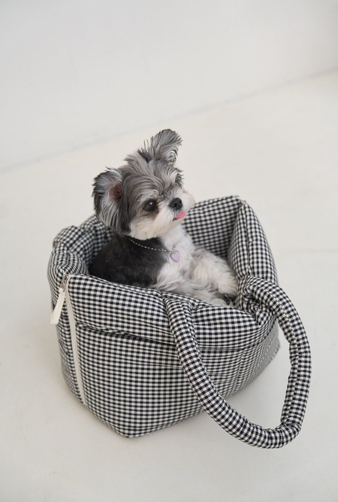 WIDE BAG - PLAID BLACK